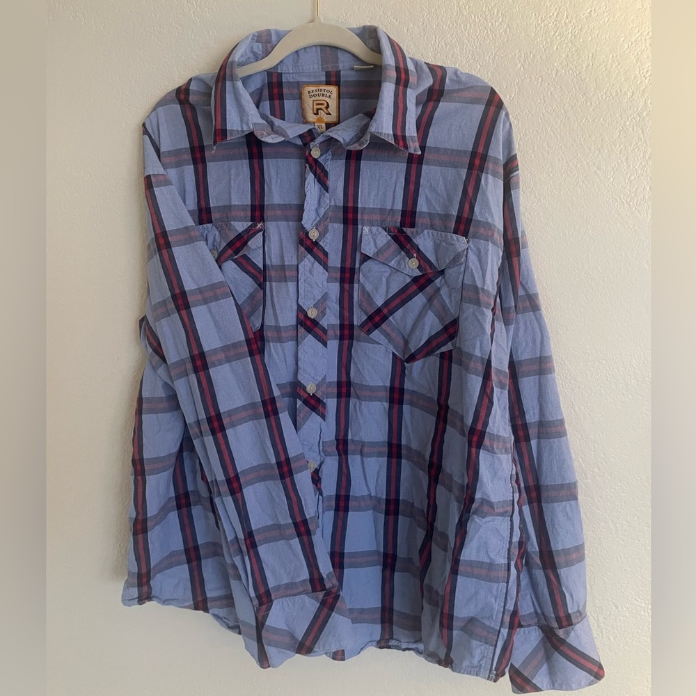 Vintage Resistol Double R Shirt Men XL Buttton Up Western Striped Long Sleeve